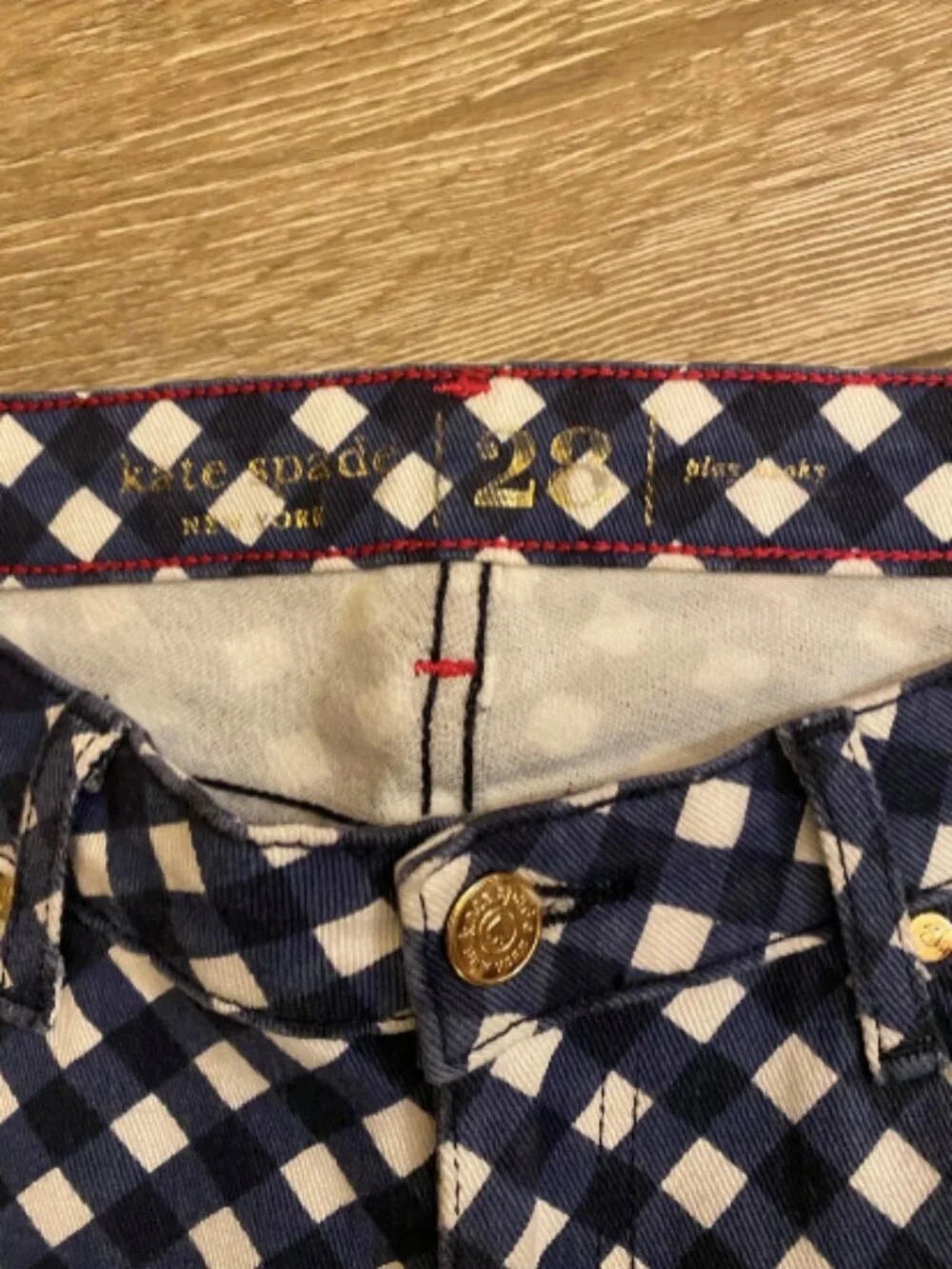 Kate Spade Gingham Broome Street Cropped Skinny Jeans